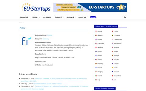 Finiata | EU-Startups