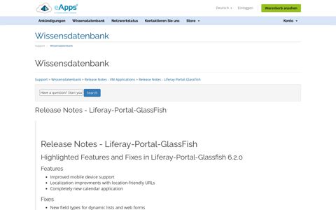 Release Notes - Liferay-Portal-GlassFish - eApps Portal