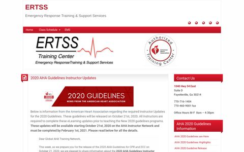 2020 AHA Guidelines Instructor Updates – ERTSS