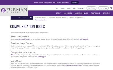 Communication Tools - Furman University