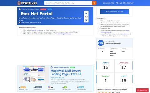 Etex Net Portal