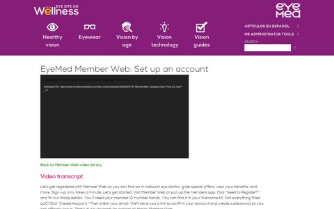 EyeMed Member Web: Set up an account | Eye site on wellness