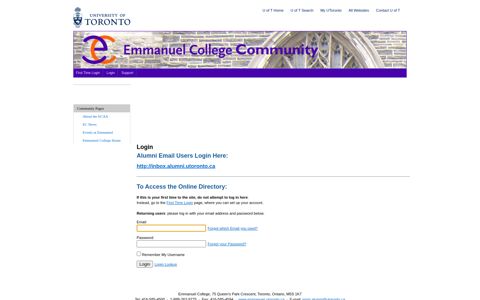 Emmanuel College - Login - Alumni Community