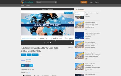INSZoom Immigration Conference 2016 - Global Mobility Policy