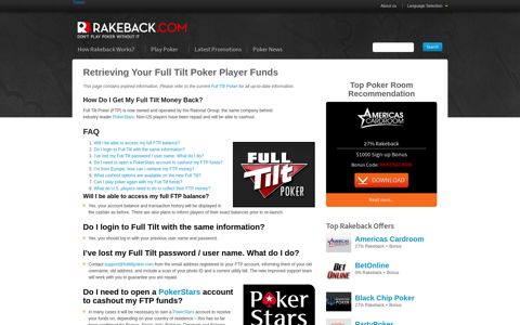 Retrieving Your Full Tilt Poker Player Funds – Rakeback.com