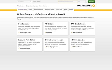 Online-Zugang - Commerzbank