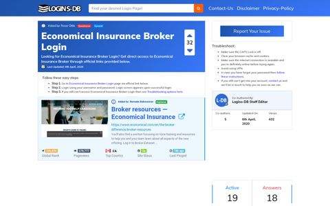 Economical Insurance Broker Login - Logins-DB