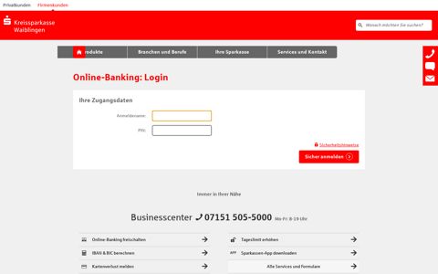 Login Online-Banking - Kreissparkasse Waiblingen