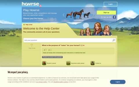 Help center - Howrse US