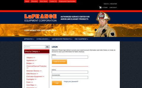 Login | LaFrance Equipment Corporation
