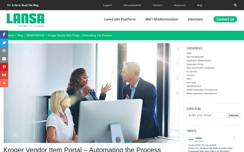 Kroger Vendor Item Portal – Automating the Process - Lansa