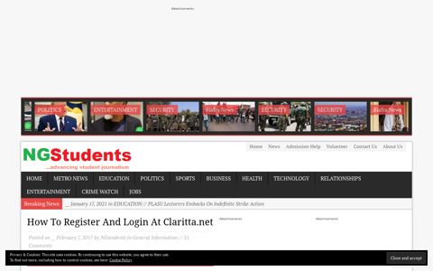 How To Register And Login At Claritta.net – NGstudents.com