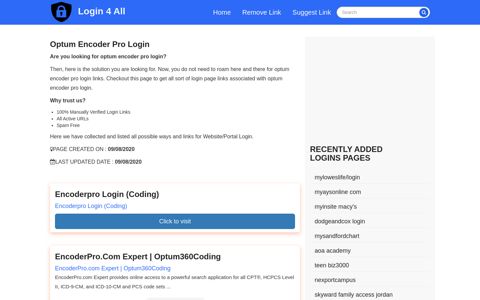 optum encoder pro login - Official Login Page [100% Verified]