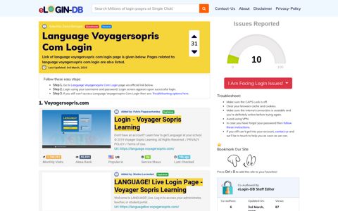 Language Voyagersopris Com Login