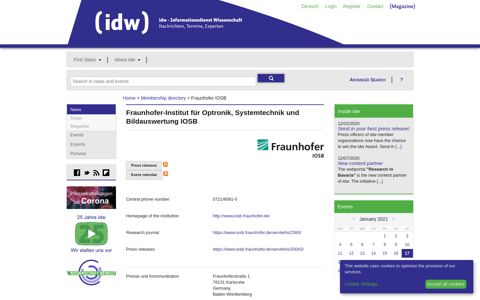 Fraunhofer-Institut für Optronik, Systemtechnik und ... - idw