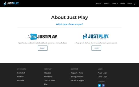 Login - Just Play Sports Solutions