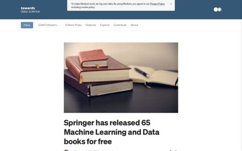 Springer has released 65 Machine Learning and Data books ...