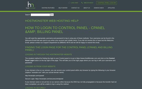 How To Login To Control Panel - cPanel & Billing Panel