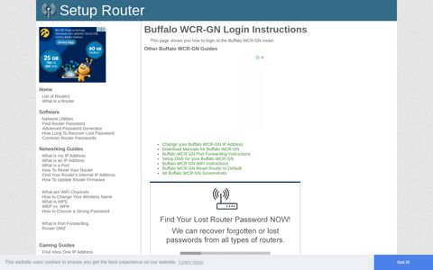 How to Login to the Buffalo WCR-GN - SetupRouter