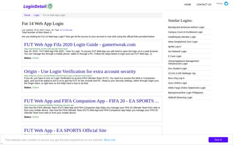 Fut 14 Web App Login - LoginDetail