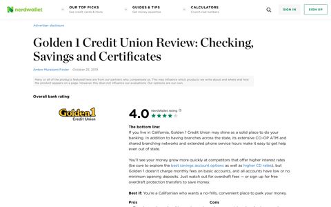 Golden 1 Credit Union Review: Checking, Savings and ...