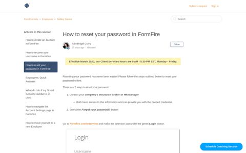 How to reset your password in FormFire – FormFire Help