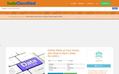 Online Work at Your Home, Join Now & Start ( Daily Rs.1000 ).