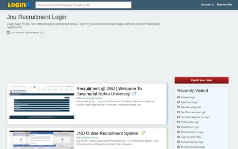 Jnu Recruitment Login - Loginii.com