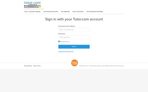 Sign In - Tutor.com
