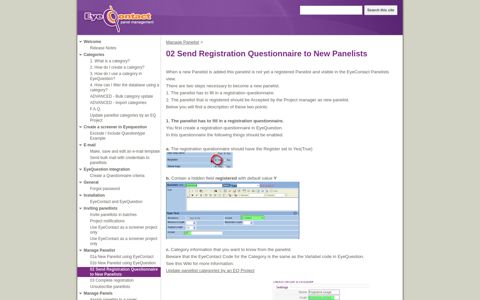 02 Send Registration Questionnaire to New Panelists ...