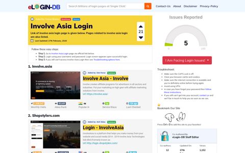 Involve Asia Login - Find Login Page of Any Site within Seconds!