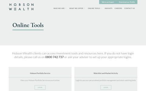 Online Tools - Hobson Wealth Partners
