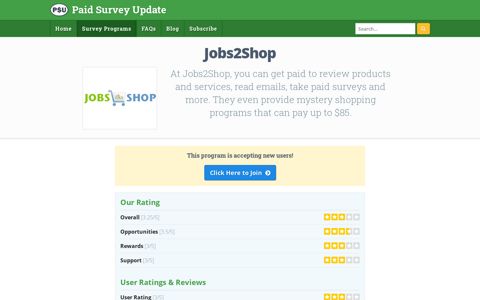 Jobs2Shop Reviews & Ratings - Paid Survey Update