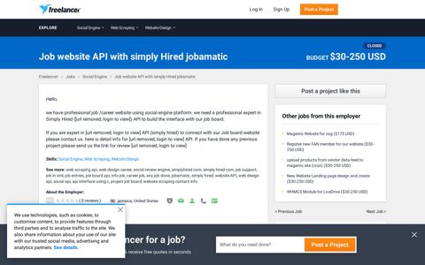 Job website API with simply Hired jobamatic | Social Engine ...