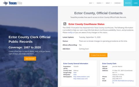 Ector County Clerk Official Public Records | TexasFile