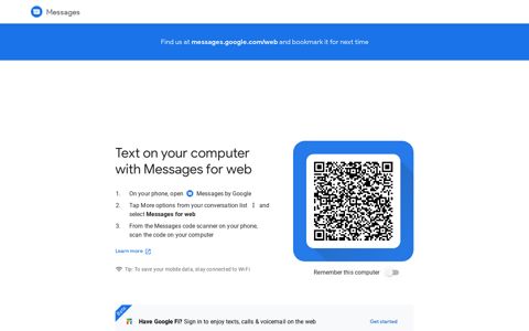 Messages for web - Google Messages