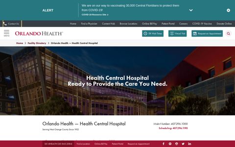 Orlando Health — Health Central Hospital - Ocoee, FL