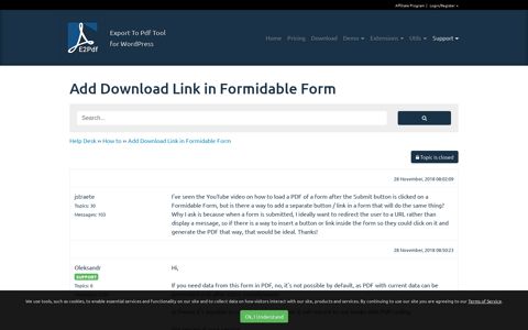 Add Download Link in Formidable Form | Help Desk | E2Pdf ...