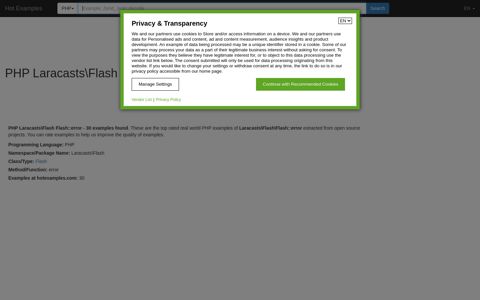 Flash::error, Laracasts\Flash PHP Code Examples ...