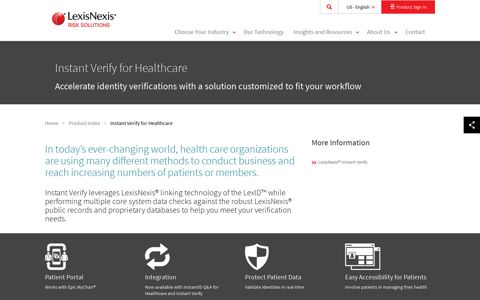 Instant Verify for Healthcare | LexisNexis Risk Solutions