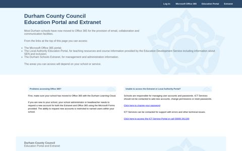 Durham County Council Education Portal and Extranet