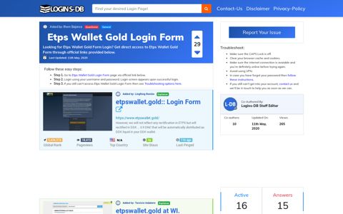 Etps Wallet Gold Login Form - Logins-DB