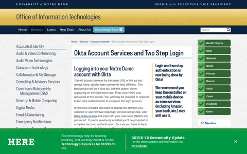 Okta Account Services and Two Step Login // Services ... - OIT