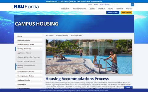 Housing Accommodations Process | Housing | NSU