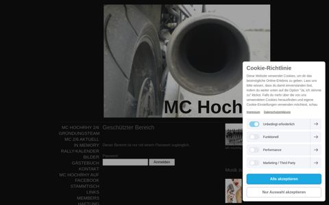 Geschützter Bereich - Login - mc-hochrhys Webseite!