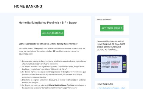 Home Banking Banco Provincia ᐅ BIP » Bapro【 INGRESAR 】