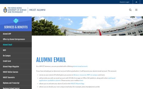 Alumni Email | Services & Benefits - HKUST Alumni - The ...