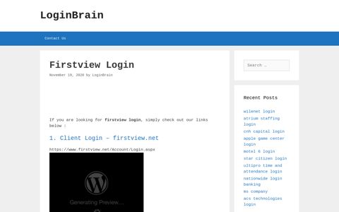 Firstview Client Login - Firstview.Net - LoginBrain