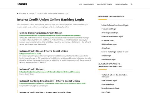Interra Credit Union Online Banking Login | Allgemeine ... - Logines.de
