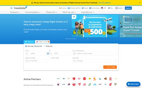Cheap Flights & Tickets: Lowest Price with Traveloka.com